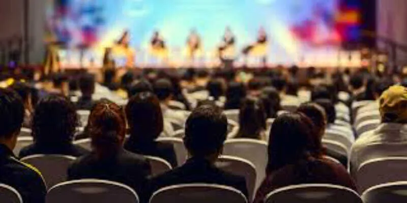 Engaged citizens participate in a lively town hall